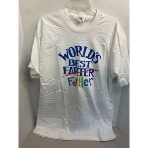 Hanes Mens Size XL Worlds Vest Father Farter Preshrunk Single Stitch Vintage Tsh